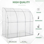 Outdoor and Garden-7' x 4' x 7' Outdoor Walk-In Greenhouse, Plant Nursery with Roll-up Door, and PE Cover, White - Outdoor Style Company