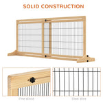 Pet Supplies-72" W x 27.25" H Extra Wide Freestanding Pet Gate with Adjustable Length Dog, Cat, Barrier for House, Doorway, Hallway, Natural - Outdoor Style Company
