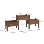 Outdoor and Garden-73" x 18" x 32" 3 Tier Raised Garden Bed w/ Three Elevated Planter Box for Vegetables, Herb and Flowers, Coffee - Outdoor Style Company