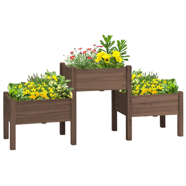 Outdoor and Garden-73" x 18" x 32" 3 Tier Raised Garden Bed w/ Three Elevated Planter Box for Vegetables, Herb and Flowers, Coffee - Outdoor Style Company