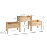 Outdoor and Garden-73" x 18" x 32" 3 Tier Raised Garden Bed w/ Three Elevated Planter Box, Freestanding Wooden Plant Stand for Vegetables, Herb and Flowers - Outdoor Style Company