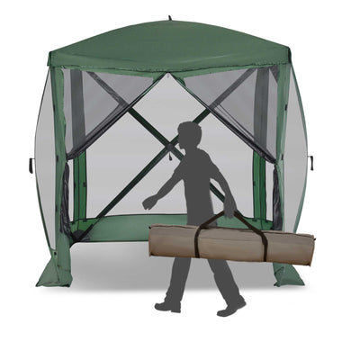 Outdoor and Garden-7x7FT Pop Up Canopy Camping Gazebo Portable Screen Tent with Carry Bag, Ventilating Mesh, for Outdoor Activities, Green - Outdoor Style Company