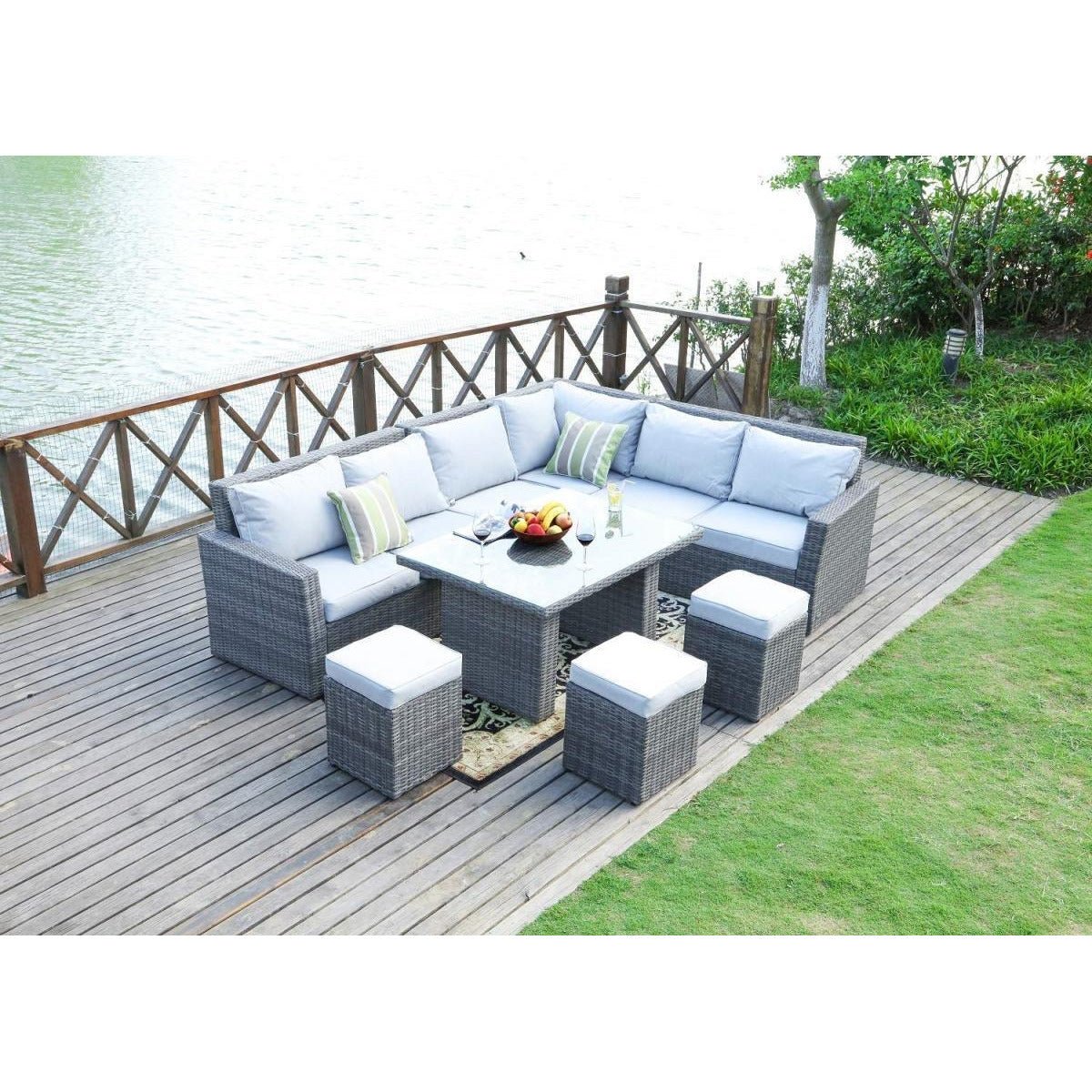 -8 Pieces Aluminum Outdoor Sofa Set - Outdoor Style Company