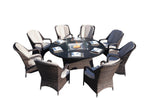 -8 Pieces Firepit Dining Table Set - Outdoor Style Company