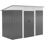 Outdoor and Garden-8' x 4' Backyard Garden Tool Storage Shed with Dual Locking Doors, 2 Air Vents and Steel Frame, Black/White - Outdoor Style Company