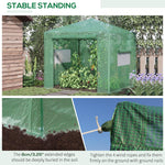 Outdoor and Garden-8' x 6' Portable Walk-in Greenhouse, Folding Pop-up, Outdoor Canopy Green House, Ventilating Side Windows for Growing Flowers, Green - Outdoor Style Company