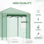 Outdoor and Garden-8' x 6' Portable Walk-in Greenhouse, Folding Pop-up, Outdoor Canopy Green House, Ventilating Side Windows for Growing Flowers, Green - Outdoor Style Company
