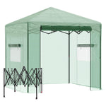 Outdoor and Garden-8' x 6' Portable Walk-in Greenhouse, Folding Pop-up, Outdoor Canopy Green House, Ventilating Side Windows for Growing Flowers, Green - Outdoor Style Company