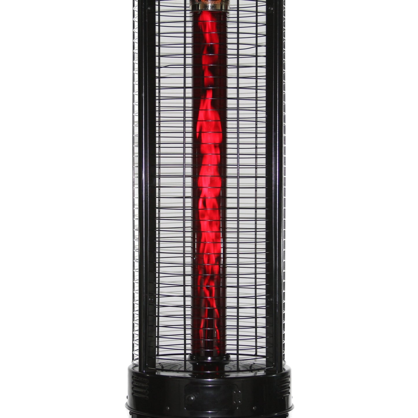 -80" Ellipse Flame Propane Patio Heater - Black with Ruby Glass (41,000 BTU) - Outdoor Style Company