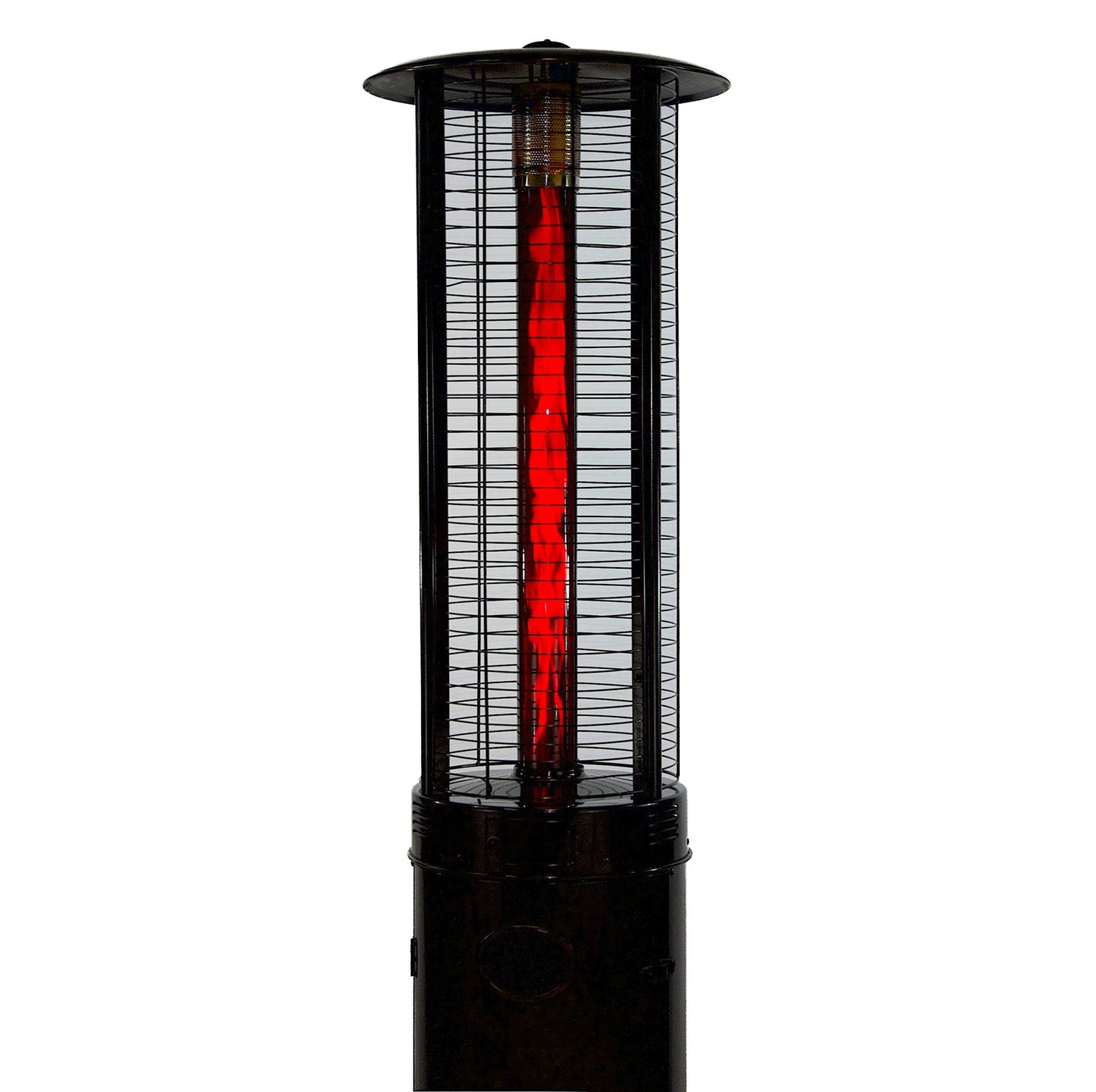 -80" Ellipse Flame Propane Patio Heater - Black with Ruby Glass (41,000 BTU) - Outdoor Style Company