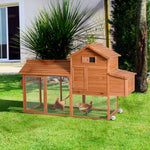 Outdoor and Garden-83" Large Chicken Coop Cage Wooden Chicken Run for Outdoor Backyard with Wheels, Nest Box, Removable Tray - Outdoor Style Company