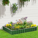 Outdoor and Garden-8.5x3ft Metal Raised Garden Bed, DIY Large Steel Planter Box, No Bottom w/ A Pairs of Glove for Backyard, Patio to Grow Vegetables, Green - Outdoor Style Company