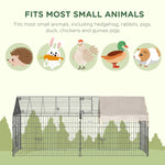 Outdoor and Garden-87” x 41” Outdoor Metal Pet Enclosure, Small Animal Playpen with Cover, for Rabbits, Chickens, Cats & Small Animals, Black & White - Outdoor Style Company
