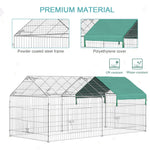 Outdoor and Garden-87" x 41" Outdoor Small Chicken Coop Rabbit Playpen, Enclosure Small Animal Kennel Exercise Pen with Weather Proof Cover, Green - Outdoor Style Company