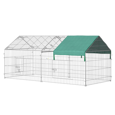 Outdoor and Garden-87" x 41" Outdoor Small Chicken Coop Rabbit Playpen, Enclosure Small Animal Kennel Exercise Pen with Weather Proof Cover, Green - Outdoor Style Company