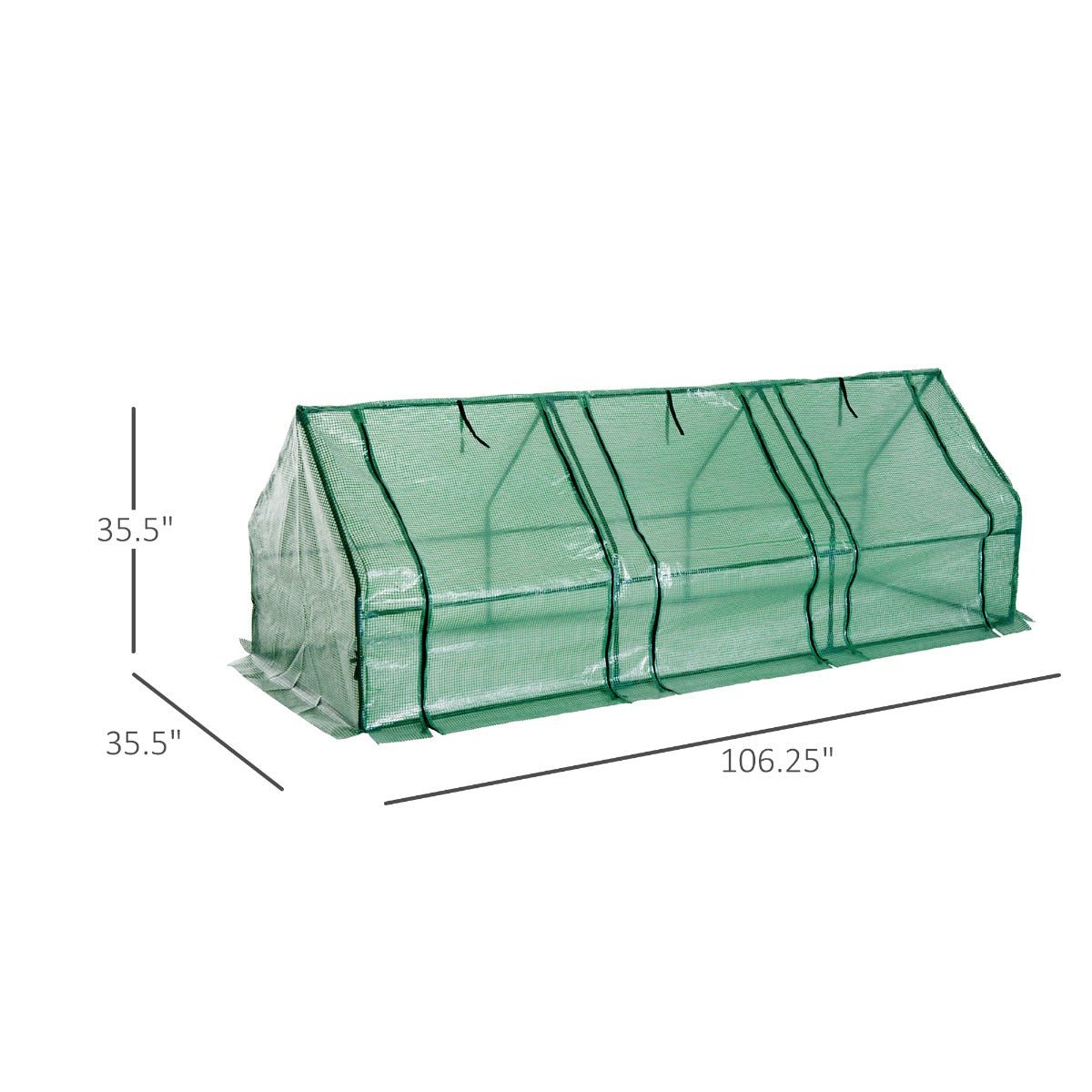 Outdoor and Garden-9' L x 3' W x 3' H Mini Greenhouse Portable Hot House with Large Zipper Doors & Water/UV PE Cover for Outdoor and Garden, Green - Outdoor Style Company