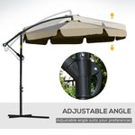 Outdoor and Garden-9' Offset Hanging Patio Umbrella, Cantilever Umbrella with Easy Tilt Adjustment, Cross Base and 8 Ribs for Poolside, Garden, Brown - Outdoor Style Company