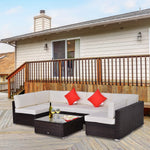 Outdoor and Garden-9 Piece Patio Furniture Sets, Wicker Sectional Sofa Sets Outdoor Rattan Conversation Sets with Tea Table and Loungers for Garden - Outdoor Style Company