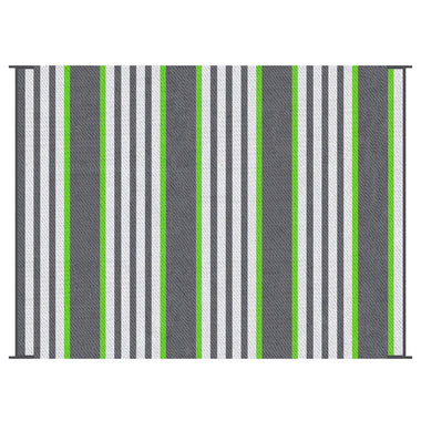 Outdoor and Garden-9' x 12‘ RV Outdoor Rugs / RV Outdoor Carpet with Carrying Bag, Green & Gray Striped - Outdoor Style Company