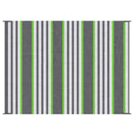 Outdoor and Garden-9' x 12‘ RV Outdoor Rugs / RV Outdoor Carpet with Carrying Bag, Green & Gray Striped - Outdoor Style Company