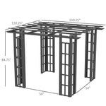 Outdoor and Garden-9' x 9' Vinyl Pergola, PVC Outdoor Gazebo Grape Trellis, for Garden, Patio, Backyard, Deck - Outdoor Style Company