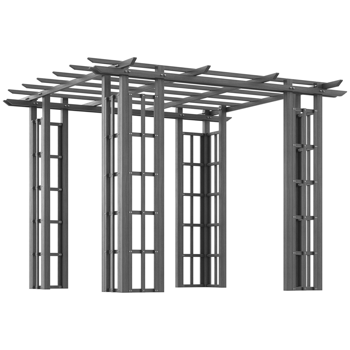 Outdoor and Garden-9' x 9' Vinyl Pergola, PVC Outdoor Gazebo Grape Trellis, for Garden, Patio, Backyard, Deck - Outdoor Style Company