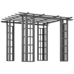 Outdoor and Garden-9' x 9' Vinyl Pergola, PVC Outdoor Gazebo Grape Trellis, for Garden, Patio, Backyard, Deck - Outdoor Style Company