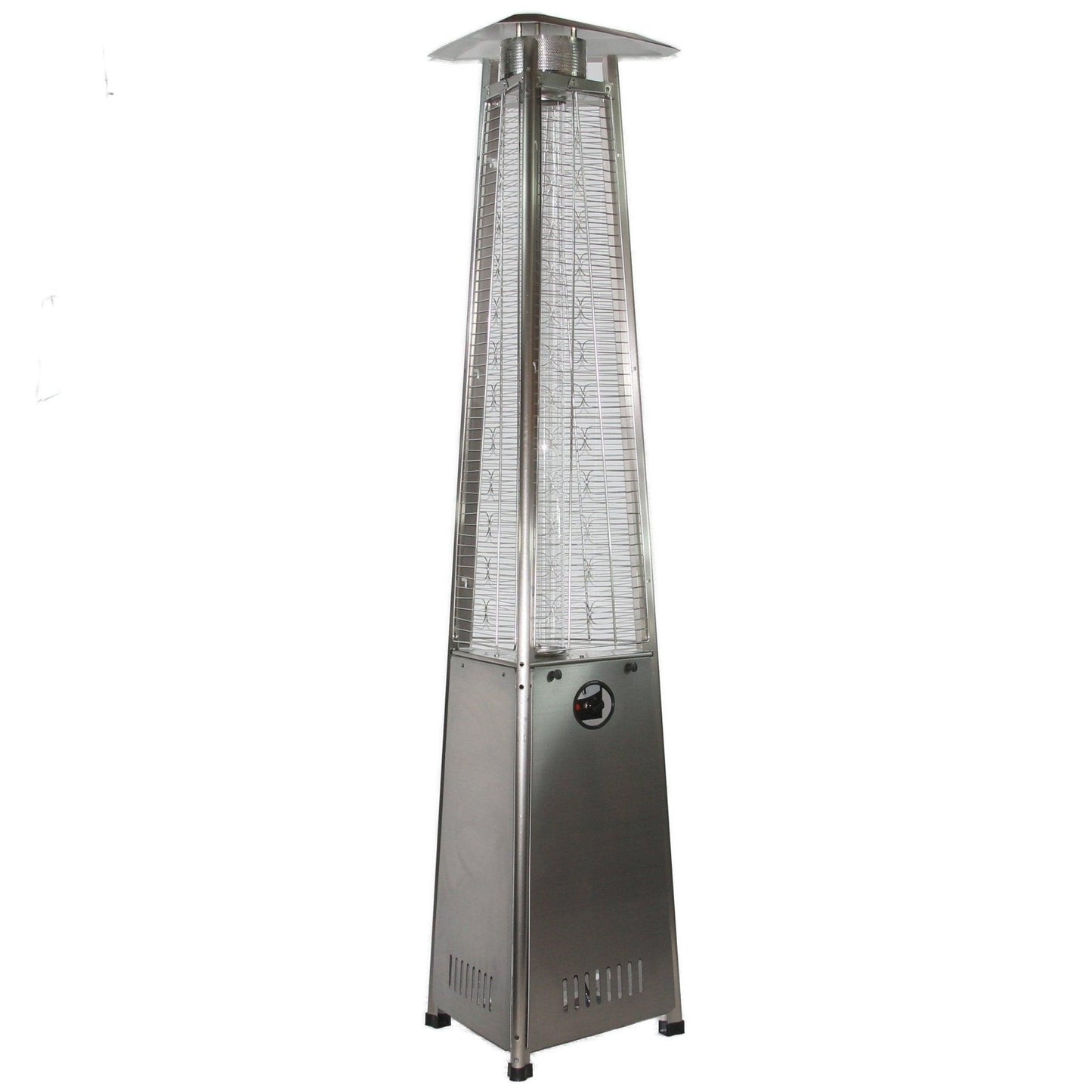 '-93" Pyramid Flame Propane Patio Heater - Stainless Steel Finish (41,000 BTU) - Outdoor Style Company