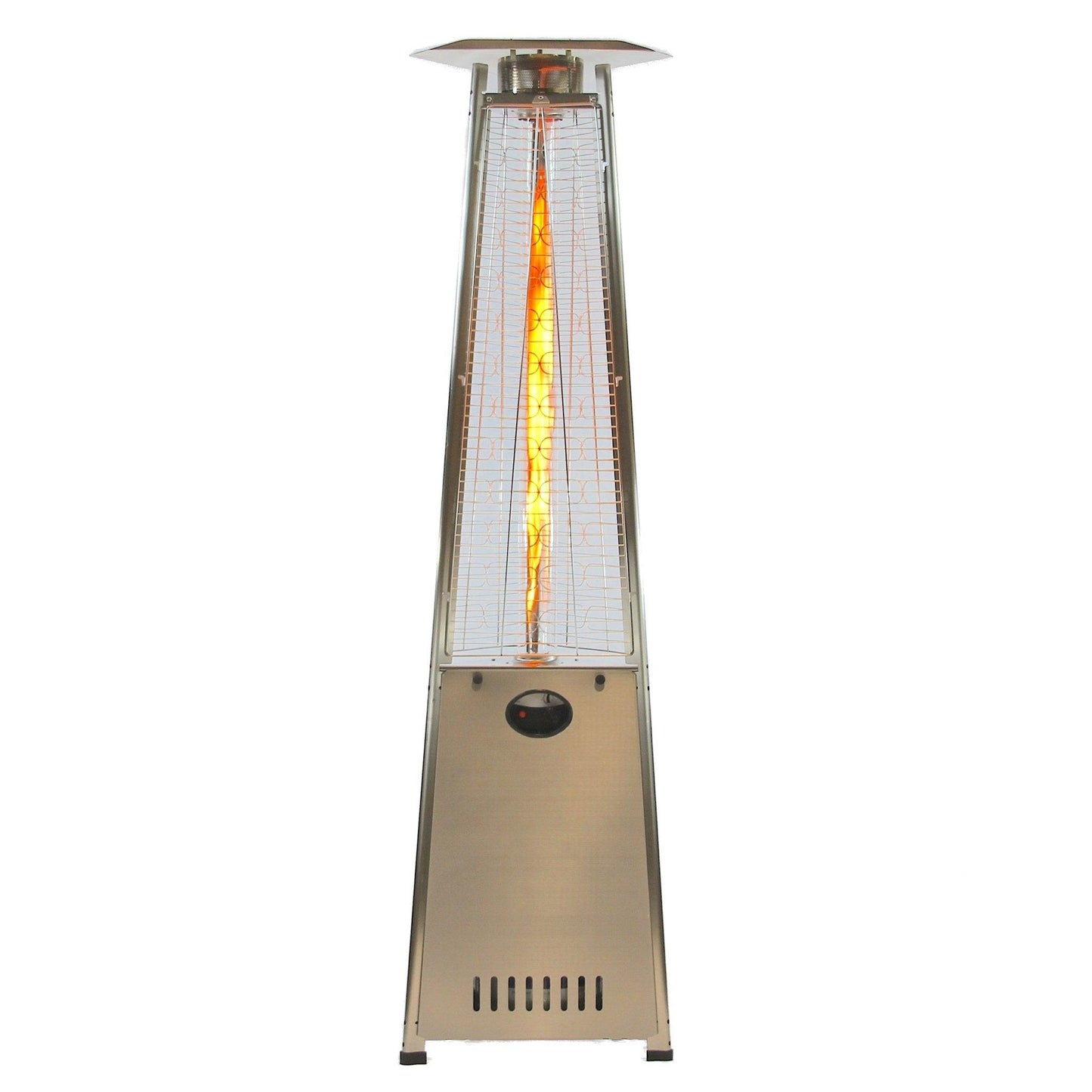 '-93" Pyramid Flame Propane Patio Heater - Stainless Steel Finish (41,000 BTU) - Outdoor Style Company