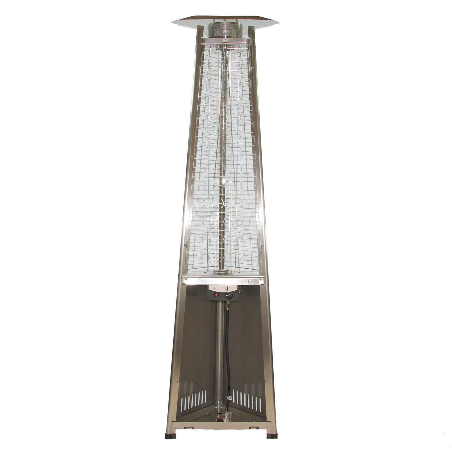 '-93" Pyramid Flame Propane Patio Heater - Stainless Steel Finish (41,000 BTU) - Outdoor Style Company