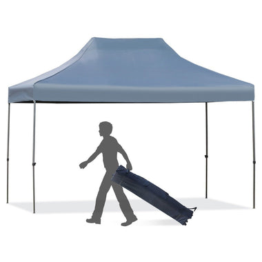 Outdoor and Garden-9.7ftx14.5ft Folding Gazebo Steel Canopy Party Tent Adjustable Height With Pulling Bag - Outdoor Style Company