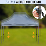 Outdoor and Garden-9.7ftx14.5ft Folding Gazebo Steel Canopy Party Tent Adjustable Height With Pulling Bag - Outdoor Style Company