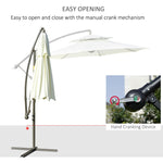 Outdoor and Garden-9FT Patio Cantilever Umbrella with Cross Base, Offset Hanging Umbrella with Crank Handle and 8 Ribs for Garden Backyard Beach, Beige - Outdoor Style Company