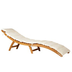 Outdoor and Garden-Acacia Wood Folding Outdoor Chaise Lounge Chair with Cushion - Outdoor Style Company