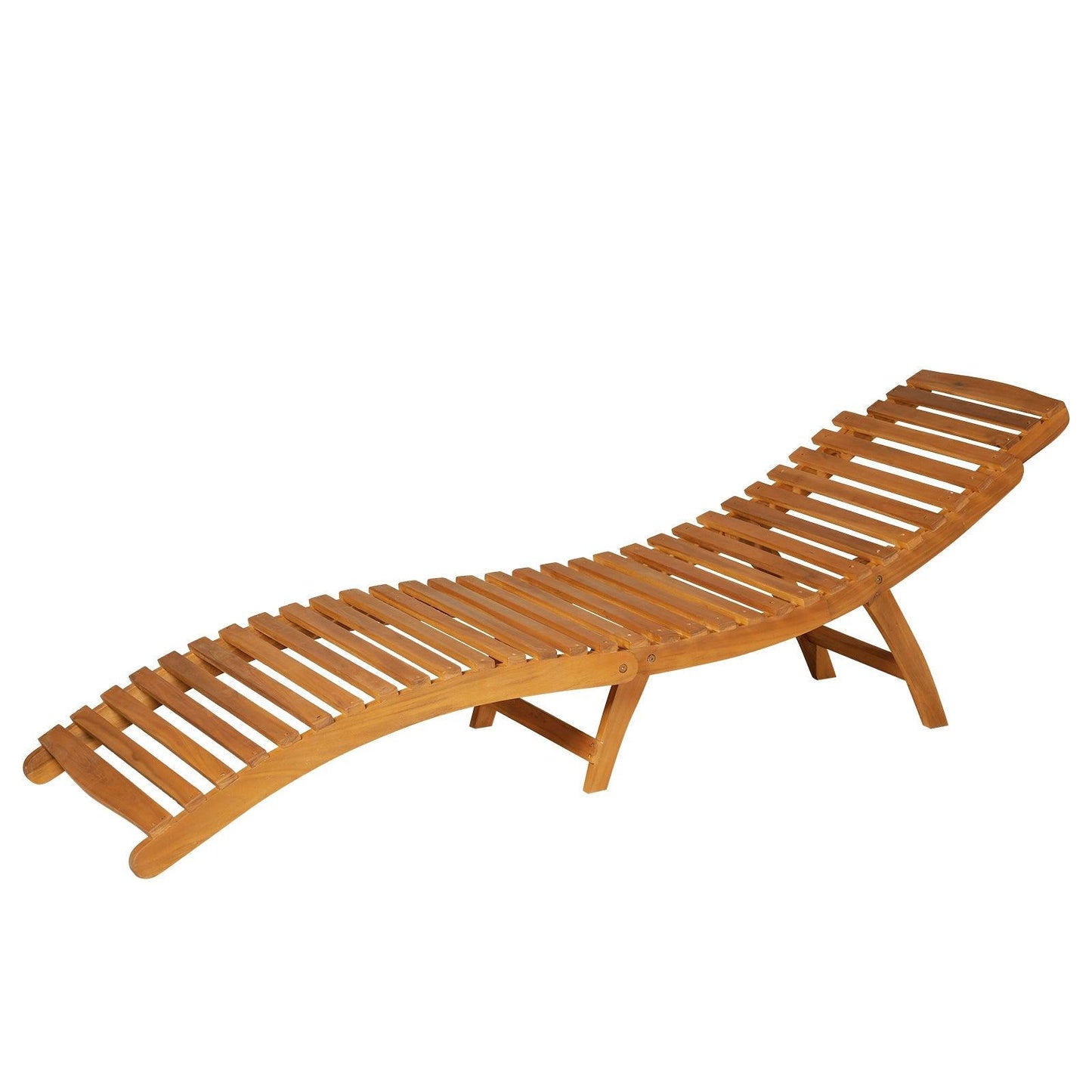 Outdoor and Garden-Acacia Wood Folding Outdoor Chaise Lounge Chair with Cushion - Outdoor Style Company