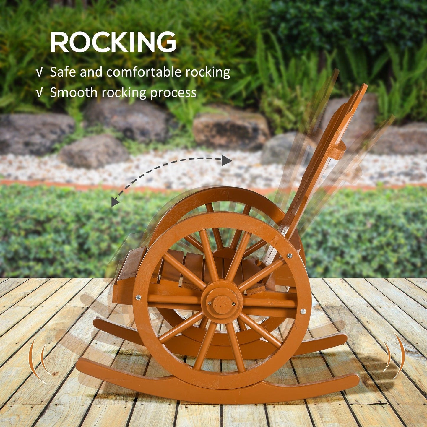 Outdoor and Garden-Adirondack Rocking Chair with Slatted Design and Oversize Back - Outdoor Style Company