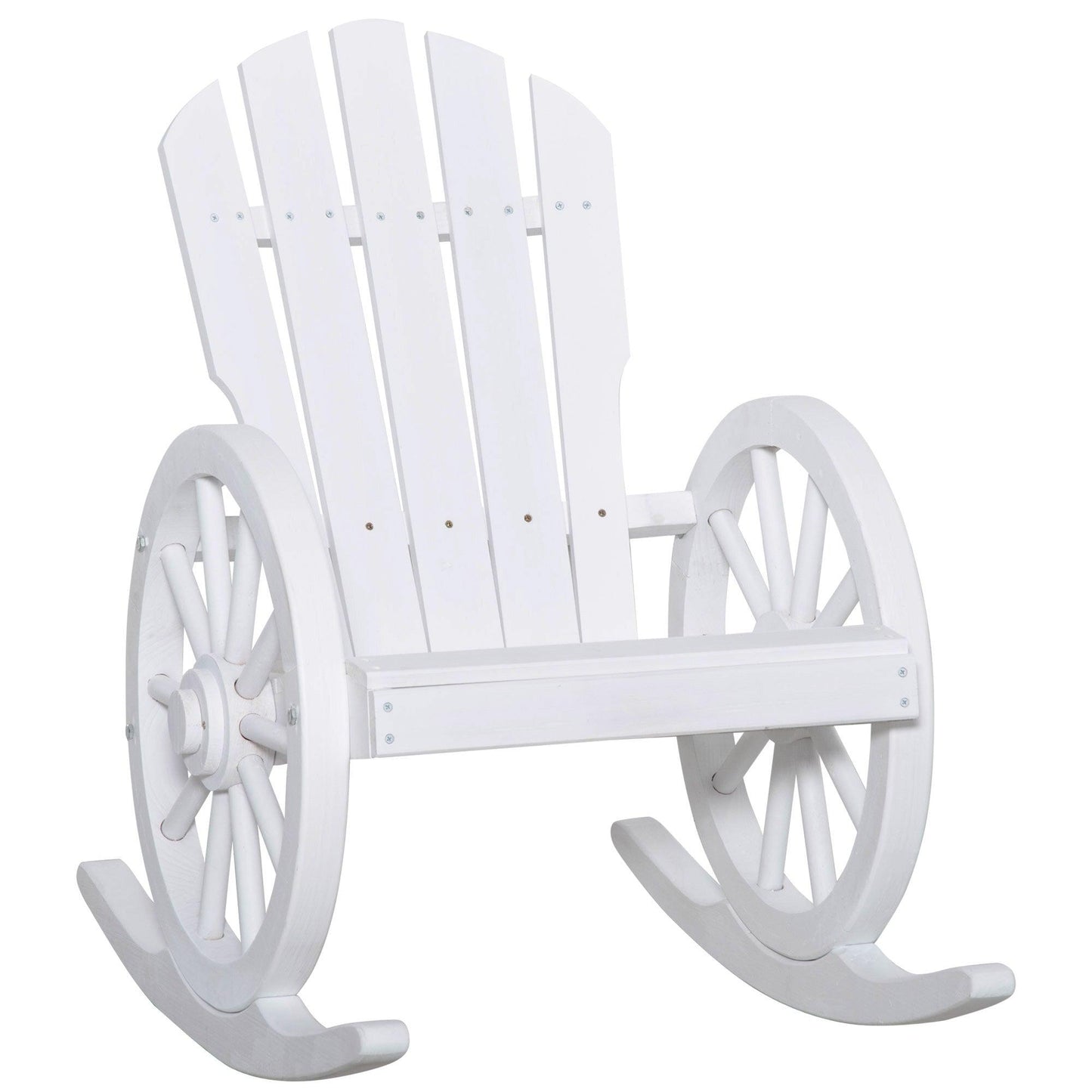 Outdoor and Garden-Adirondack Rocking Chair with Slatted Design and Oversize Back - Outdoor Style Company