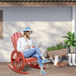 Outdoor and Garden-Adirondack Rocking Chair with Slatted Design and Oversize Back - Outdoor Style Company