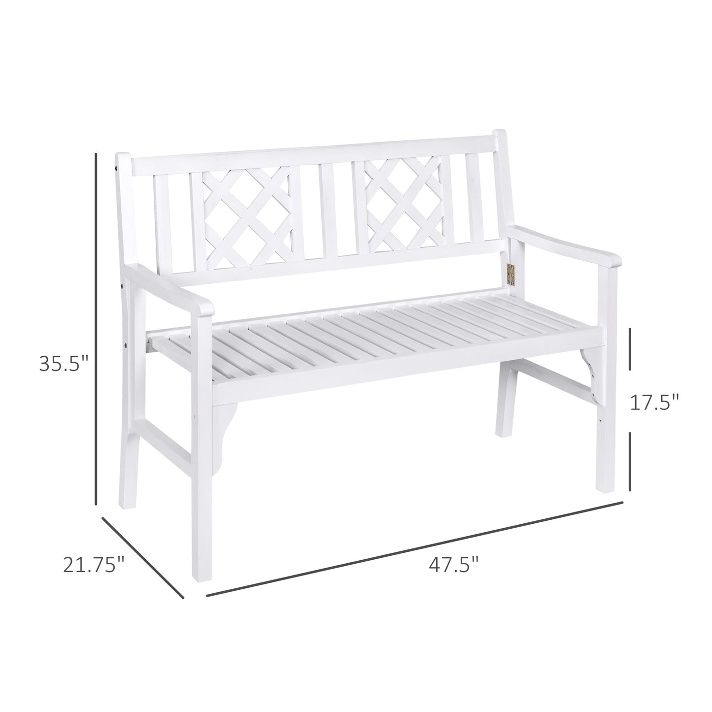 Outdoor and Garden-Amazing Outdoor Foldable Garden Bench, 2-Seater Patio Wooden Bench - Outdoor Style Company