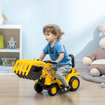 -Aosom Kids Ride on Excavator Toy Pulling Cart with Sound Effects, Outdoor Digger with Under-Seat Storage & Treaded Wheels, for Toddler Boys Girls - Outdoor Style Company