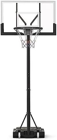-Basketball Hoop Goal System Outdoor Indoor Court, 7.5-10 Ft. Height Adjustable 44in Backboard for Youth/Adults/Kids - Outdoor Style Company