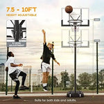 -Basketball Hoop Goal System Outdoor Indoor Court, 7.5-10 Ft. Height Adjustable 44in Backboard for Youth/Adults/Kids - Outdoor Style Company