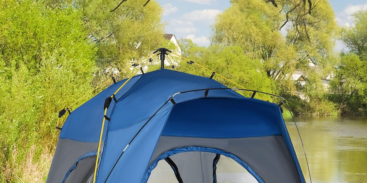 best pop up tent 4 person Camping Tents 4 Person Pop Up Tent Quick Setup Automatic Hydraulic Family  Travel Tent w/ Windows, Doors Carry Bag Included