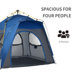Miscellaneous-Camping Tents 4 Person Pop Up Tent Quick Setup Automatic Hydraulic Family Travel Tent w/ Windows, Doors Carry Bag Included - Outdoor Style Company