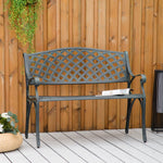 Outdoor and Garden-Cast Aluminium Garden Bench 2 Seater Antique Loveseat - Outdoor Style Company