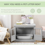Pet Supplies-Cat Litter Box Enclosure with Magnetic Doors, Cat Washroom Nightstand with Large Top, Hidden Litter Box Side Table with Latches, Dark Gray - Outdoor Style Company
