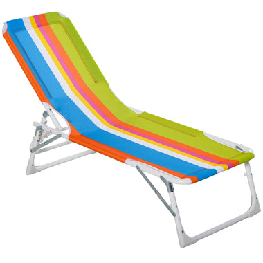 Outdoor and Garden-Chaise Lounge Chair for Kids Patio Colorful Stripes Folding Recliner Portable with Adjustable Backrest Outdoor Beach Pool Camping - Outdoor Style Company