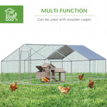 Outdoor and Garden-Chicken Cage Enclosure, Large Chicken Coop 9.8 'x 19.7 'x 6.4', Walk-In Poultry Cage With Water/UV-Resistant Cover for Outdoor Backyard, Silver - Outdoor Style Company