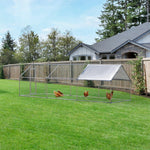 Outdoor and Garden-Chicken Cage Enclosure, Large Chicken Coop 9.8 'x 19.7 'x 6.4', Walk-In Poultry Cage With Water/UV-Resistant Cover for Outdoor Backyard, Silver - Outdoor Style Company