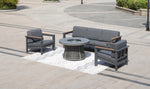 -DIY Patio Aluminum Seating Sofa With Firepit Table - Outdoor Style Company